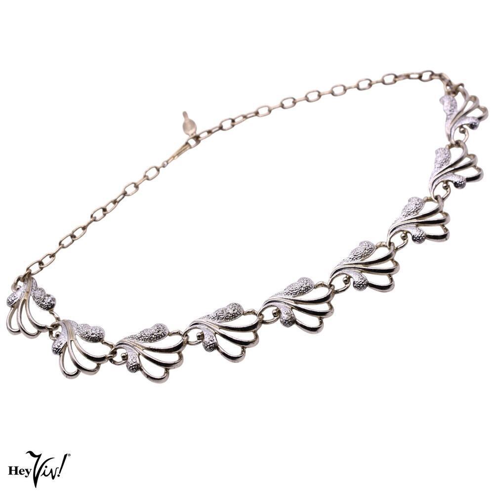 Vintage Sarah Coventry Necklace Signed Two Tone Choker 16 1/2" Long - Hey Viv